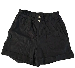 MSRP $60 Inc International Concepts Paperbag-Waist Shorts Black Size Medium - Picture 1 of 7