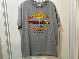 Hanes Hot August Nites 2000 Gray Hobbs, New Mexico Adult T-Shirt Size Large - Picture 1 of 10