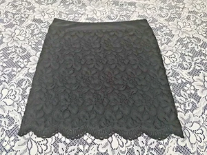 J Jill Rock Größe LP schwarz Spitze Überzug elastische Taille Bleistiftrock gewellter Saum - Bild 1 von 8