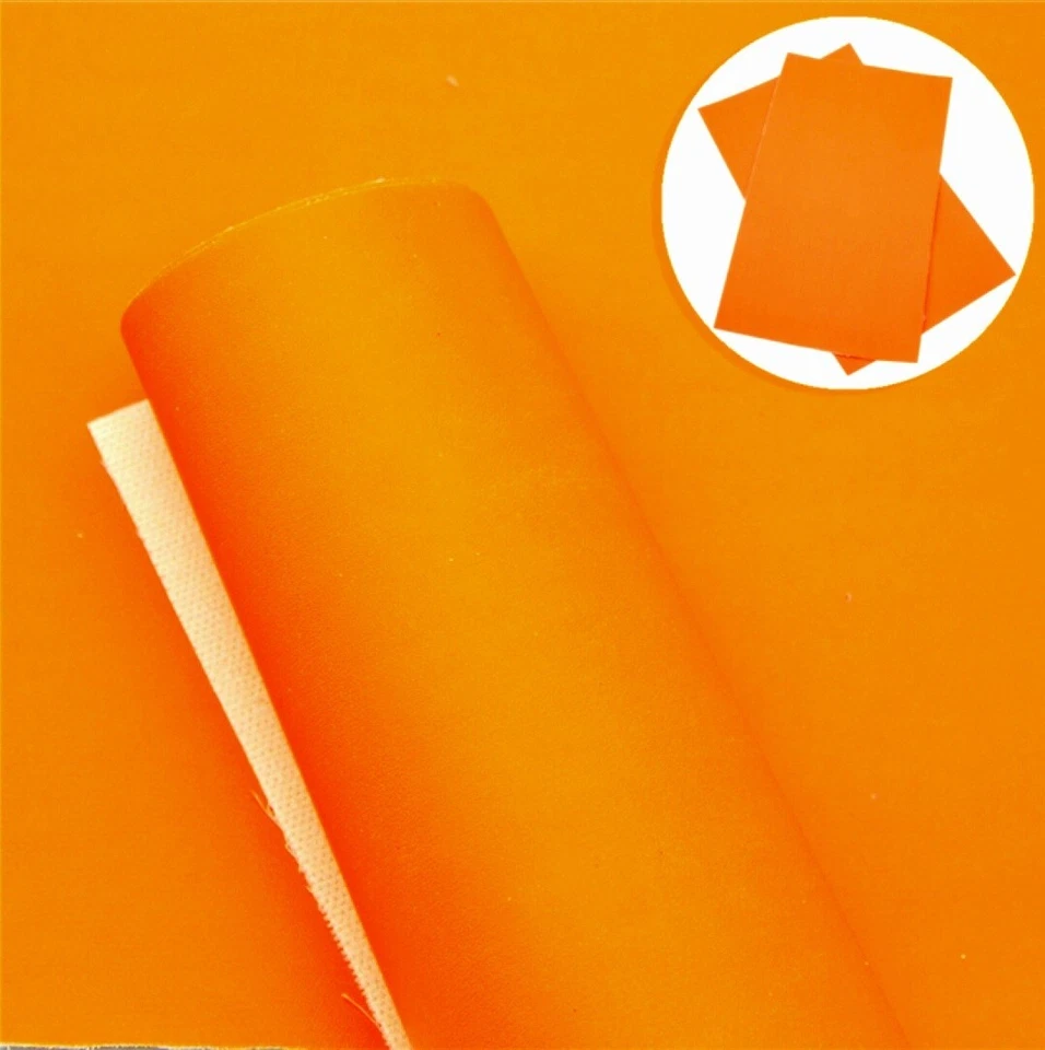 Fluorescent Orange Solid FAUX LEATHER SHEET 8.75" x 12"  1092828 Buttery Soft Foto 1 de 1