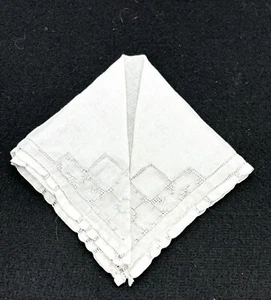 Apliques de pañuelo de lino blanco bordado regalo de boda - Imagen 1 de 6