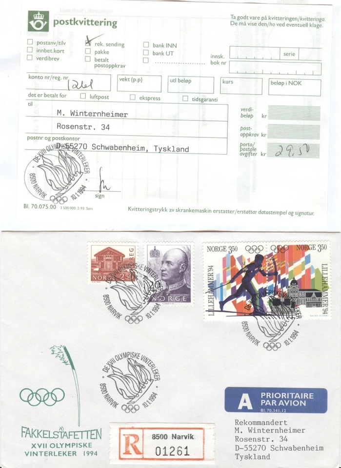 Norway Olympic Games Lillehammer 1994 Torchrelay Narvik 10.1.1994 - Image 1 of 1