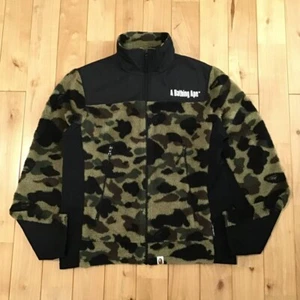 BAPE Fleece jacket 1st camo green x black A Bathing Ape Size M - Picture 1 of 9
