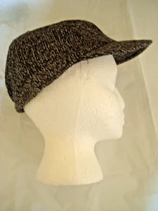 Nuevo sombrero de tweed para hombre Newsboy negro talla única - Imagen 1 de 3
