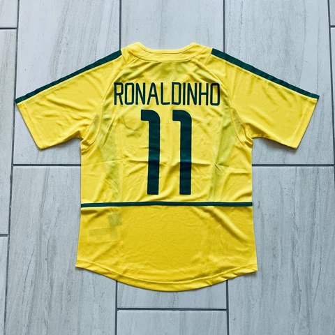 Vintage Brazil Ronaldinho #11 Home Jersey World Cup 2002 Retro Rio Korea Japan Cover