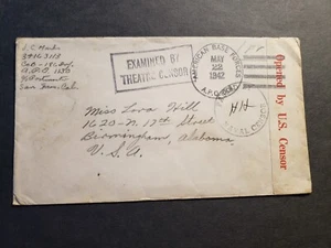 APO 804 JAMAICA 1942 Navy Censored WWII Army Cover 186 Infantry APO 1130 - Picture 1 of 2
