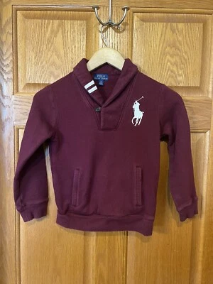 CM2 Polo Ralph Lauren Sweater Sweatshirt Big Pony Holiday Shawl Neck Boys 6 - Image 1 of 3