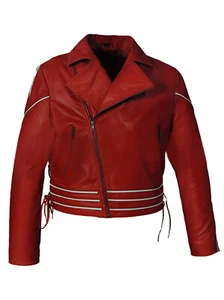 Rockstar Concert Freddie Mercury Red Motorcycle Biker Genuine Leather Jacket - Picture 1 of 5