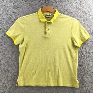 Calvin Klein Liquid Touch Polo Shirt Mens M Yellow Cotton Short Sleeve Casual - Picture 1 of 15