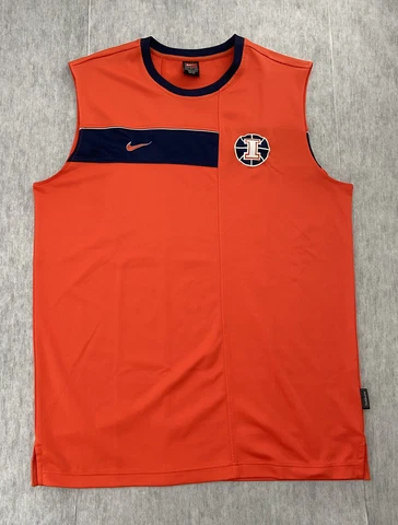 Nike Elite University Of Illinois Adult Sz Large Basketball Jersey Orange Mens L Cover