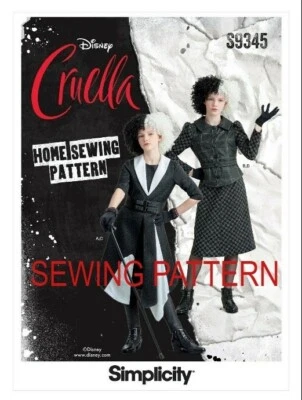 SIMPLICITY 9345 GIRLS CRUELLA DISNEY Fancy Dress SEWING PATTERN Sizes 7 - 14 - Image 1 of 4