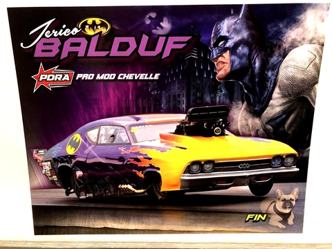 2022 NHRA JERICO "BATMAN" BALDUF 69 CHEVELLE NHRA PRO MOD DRAG RACING POSTCARD Cover