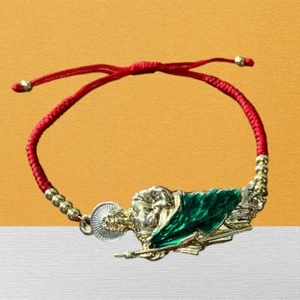 Pulcera de Hilo Rojo y Oro Laminado 14 k San Judas Tadeo / Saint Jude Thaddeus - Picture 1 of 1