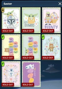 EASTER 2025 WAVE1 UNCOMMON 7 CARD SET +AWARD Topps Star Wars Digital Card Trader - Zdjęcie 1 z 3