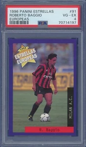 1996 Panini Estrellas Europeas #91 Roberto Baggio PSA 4 Milan Italy - Picture 1 of 2