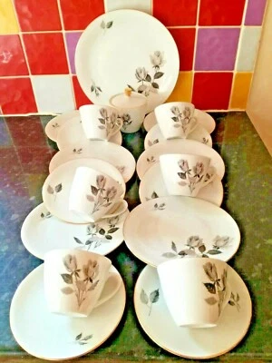 SELTMANN WEIDEN PORCELANA BÁVARA 20 PIEZAS JUEGO DE TÉ DISEÑO ROSA ORO DORADO ADORNOS Foto 1 de 4