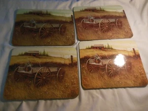 4 Hot Plaque Western Style Korkuntersetzer, NOS nie benutzt/Top Zustand - Bild 1 von 11