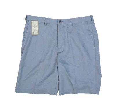 Haggar Mens Gray Flat Front Cool 18 Gabardine Hidden Expandable Waist Shorts 36 - Image 1 of 4