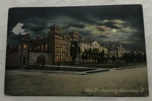 Ohio Penitentiary, At Night Columbus, Ohio. (See Damage On Left Side PC.) (B3) - Picture 1 of 3