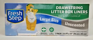 Fresh Step Kordelzug Katzentoilette Einlagen unparfümiert, Größe Large, 2,5 Fuß x 17 Zoll - Bild 1 von 6