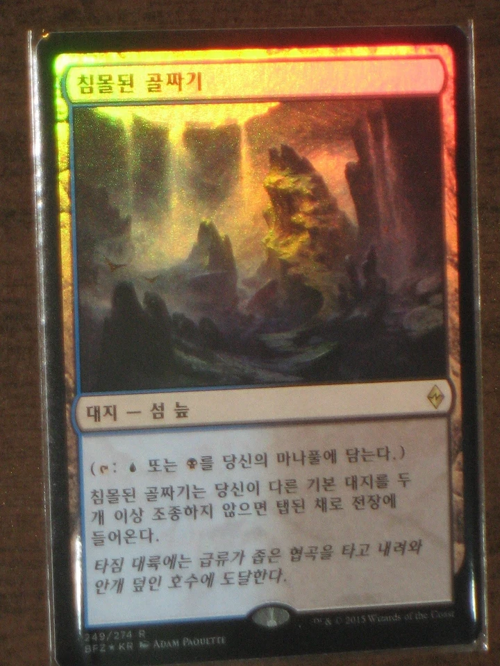 (Foil) [NM] MTG Korean, Battle For Zendikar, 1 x Sunken Hollow - Image 1 of 1