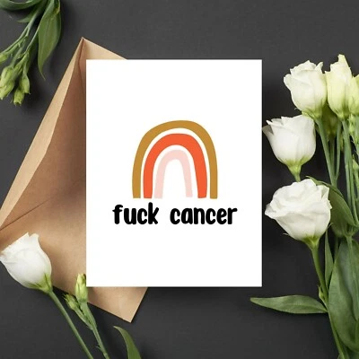 F Cancer Card with Rainbow - Image 1 of 2