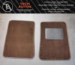 Set tappetino Ford Escort Mk1-2 RS Mexico auto fatto a mano su ordinazione trapuntato pile profondo sopra - Foto 1 di 2