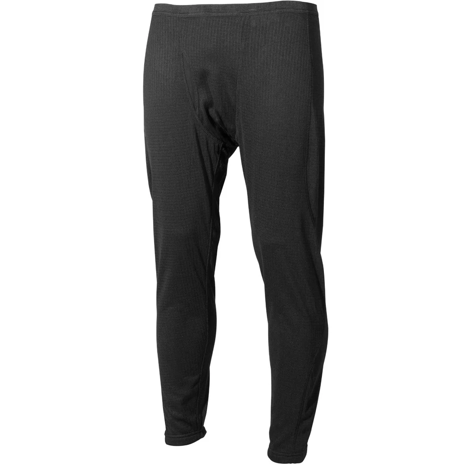 MFH US Termal Pantalones Level II Gen III Johns Largo Capa Base Polainas Negro - Imagen 1 de 1