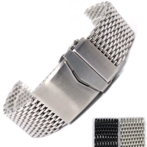 Shark Mesh Watch Band Strap Milanese Stainless Steel Bracelet Solid Clasp 18-22 - Afbeelding 1 van 10