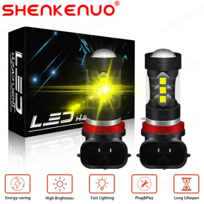 2*H8 H9 H11 Bombillas antiniebla LED amarillo dorado brillante para Mazdaspeed 6 Mazda 3 RX-8 Foto 1 de 4