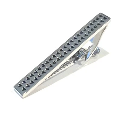 Clipe de gravata triângulo preto padrão de flecha masculino aniversário casamento moda barra de gravata na caixa - Imagem 1 de 4