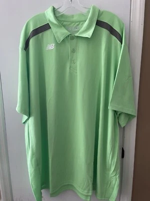 Camisa Polo New Balance Para Hombres 5XL Verde Dri Calce Suelto Manga Corta Cuello Elástico Foto 1 de 4