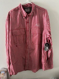 Neu mit Etikett Realtree Größe L rot/weiß Flanell kariert mit Knopfleiste Shirt Brusttasche Herren - Bild 1 von 7