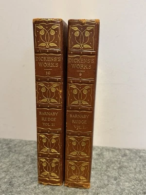 Charles Dickens Barnaby Rudge Vol 1  &2 Leather Book Set (Limited to 1000) 1890s - Image 1 of 4