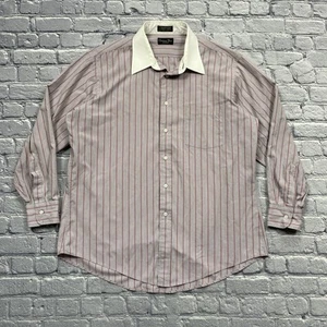 Vintage Christian Dior Shirt Men’s Sz 16.5 Purple Monsieur Made in USA Old Money - Picture 1 of 5