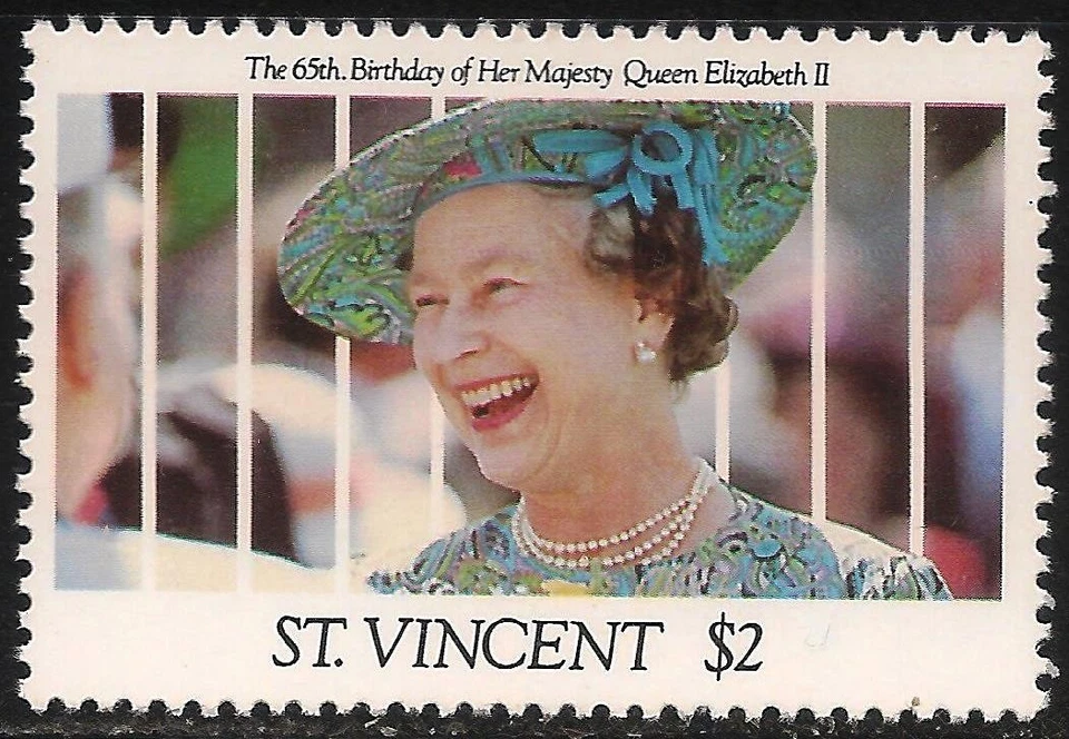 St. Vincent #1490 (CD347) VF MNH - 1991 $2.00 Queen Elizabeth II, 65th Birthday - Image 1 of 1