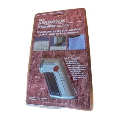 Afeitadora de tela Remington Fuzz Away sellada de colección RCS-1 inalámbrica 10/30/87 pegatina Foto 1 de 4