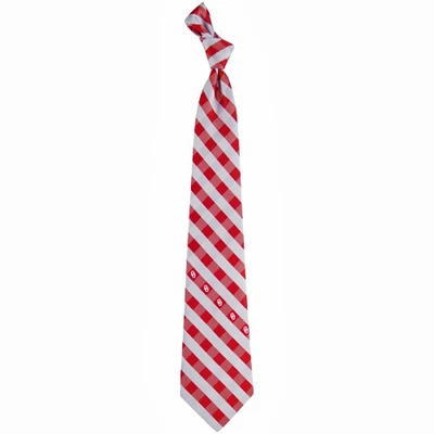 Oklahoma Sooners Woven Checkered Tie - Crimson/Gray - Image 1 of 2
