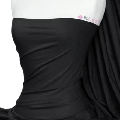 Cotton Elastane Jersey Light Weight 4 Way Stretch Fabric- Black Q1140 Tia Knight - Image 1 of 2