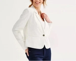 Blazer informal Seersucker blanco texturizado tejido James RSVP Defect Draper talla S nuevo con etiquetas - Imagen 1 de 15