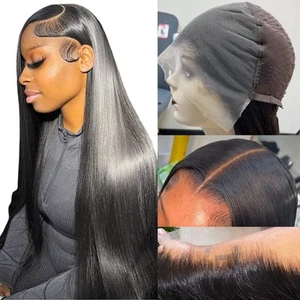 200 Density 13x6 Straight Full Lace Frontal Wigs Human Hair HD Transparent La... - Picture 1 of 9