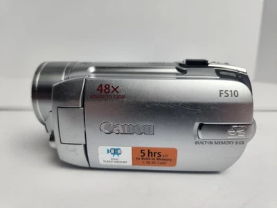 Canon FS10 48X Advance Zoom Built In Memory 8GB Flash Camcorder Tested W/Battery - Image 1 of 4