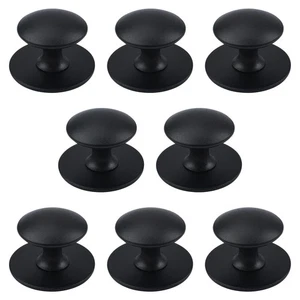 8 PCS Matte Black Adhesive Cabinet Knobs, Self-Stick, Stainless Steel, Pulls - Picture 1 of 6
