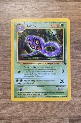 ARBOK 31/62 FOSSIL UNLIMITED POKEMON ENGLISH VINTAGE Possible PSA 9-10 - Image 1 of 4