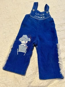 Vintage 1960’s Tiny Tots Little cowboy Overalls 12 Month - Picture 1 of 7