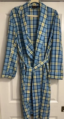 Albornoz vintage Sears Roebuck azul a cuadros talla mediana 38-40 mezcla de algodón Foto 1 de 4