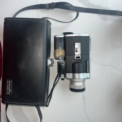 Cámara de película vintage MINOLTA Autopak-8 D6 Super 8 mm con estuche. Foto 1 de 4