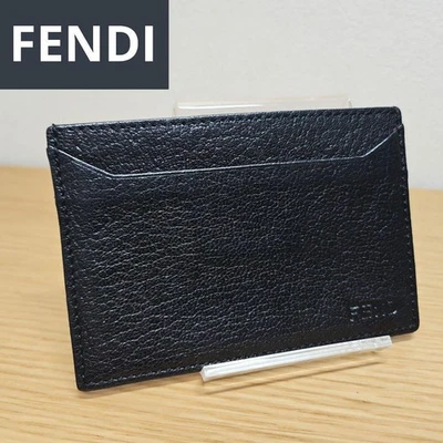 Estojo de cartão FENDI couro preto autêntico - Imagem 1 de 4