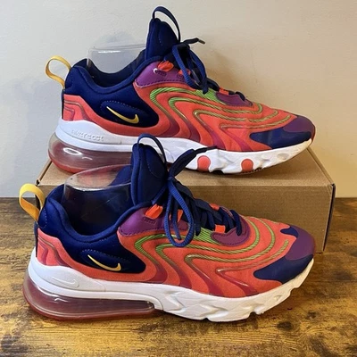 Nike 5.5 Y Juvenil Air Max 270 React CD6870-600 Zapatos para Correr Para Mujer’s 7 Multi Neón Foto 1 de 4
