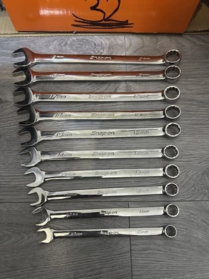 SNAP-ON OEXM710B 10-PIECE METRIC COMBINATION WRENCH SET full set  - Image 1 of 4